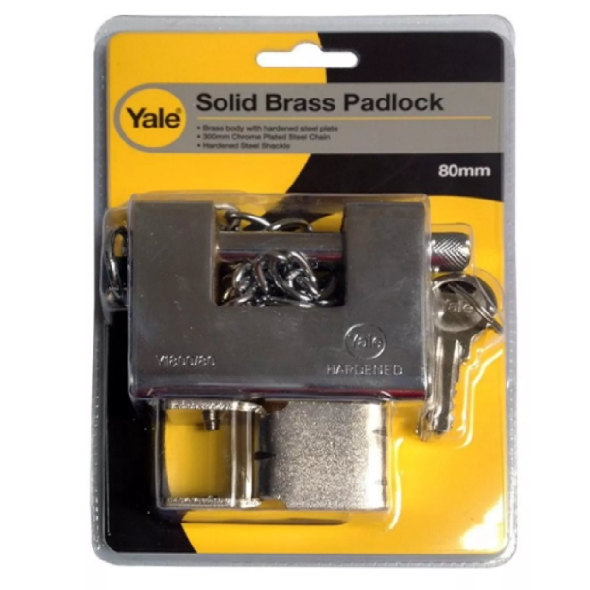 Yale Solid Brass, Chrome, Armoured PadLock, Y1800/80/171/1
